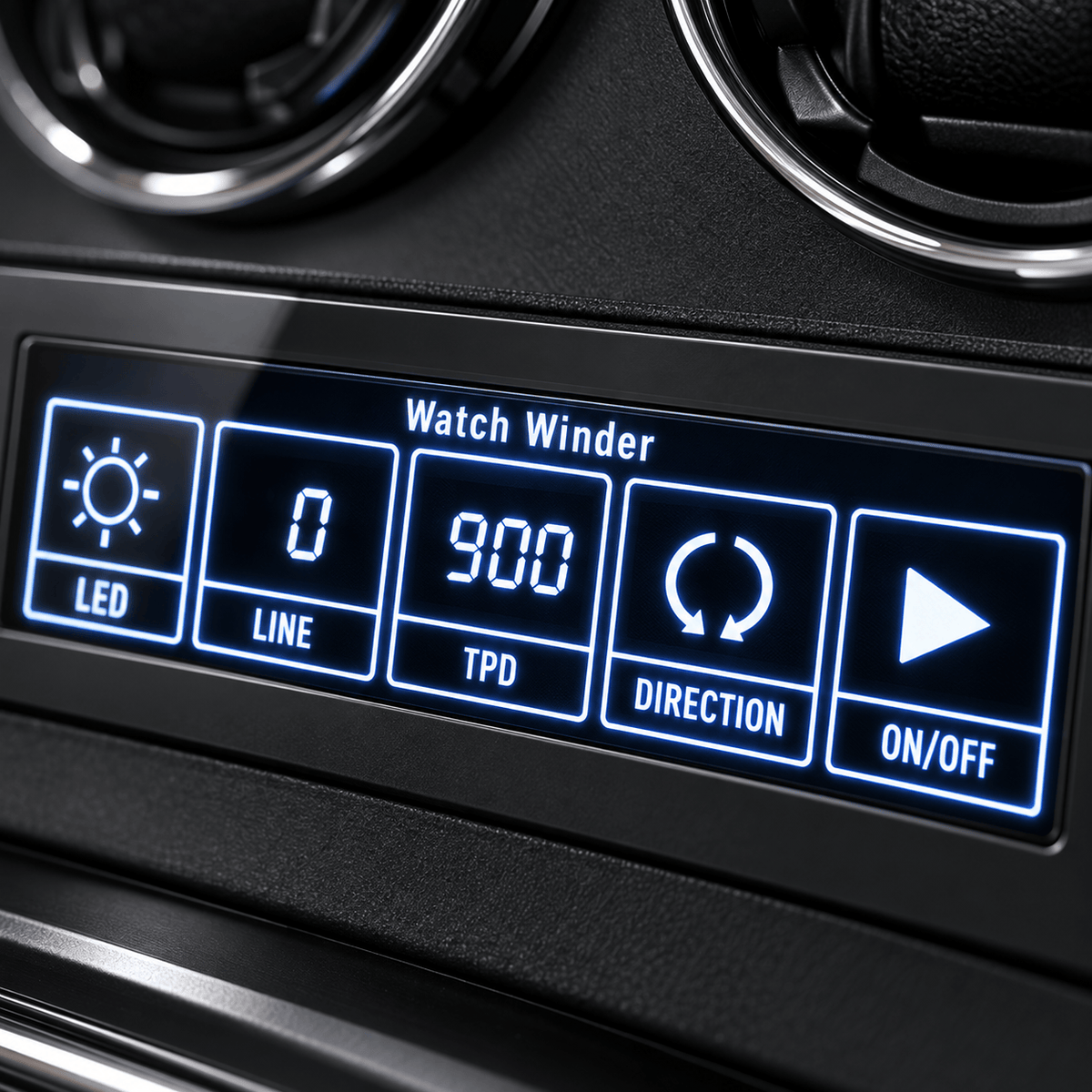 The Time Foundry 4 Slot Watch Winder for Automatic Watches, Wood Grain, Adjustable TPD