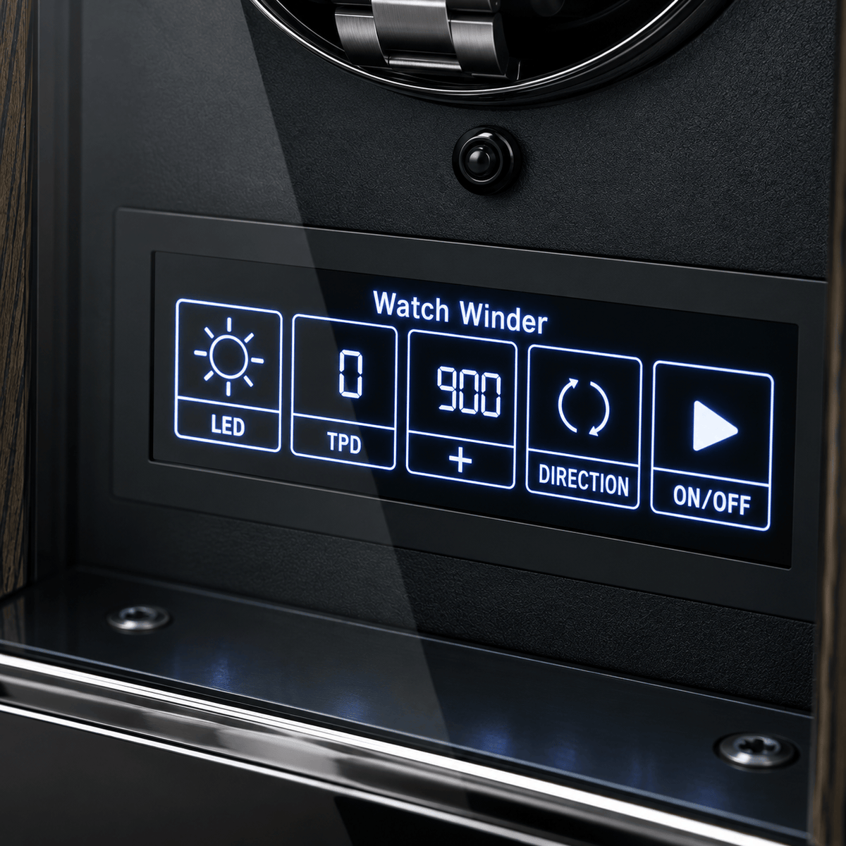 The Time Foundry 1 Slot Watch Winder for Automatic Watches, Piano Black, Japanese Motor