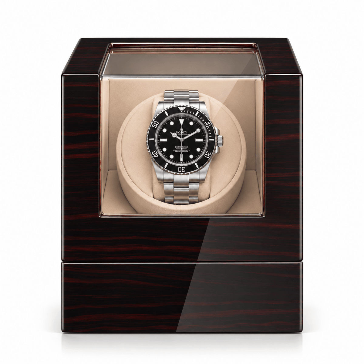 The Time Foundry 1 Slot Watch Winder for Automatic Watches, Ebony, Japan Motor