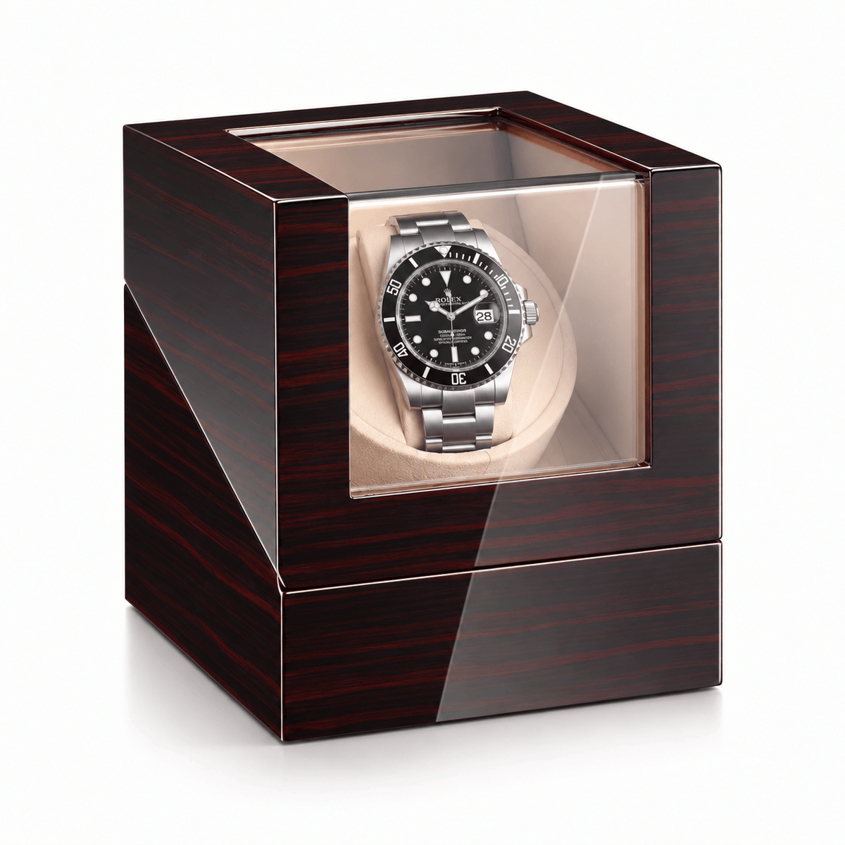 The Time Foundry 1 Slot Watch Winder for Automatic Watches, Ebony, Japan Motor