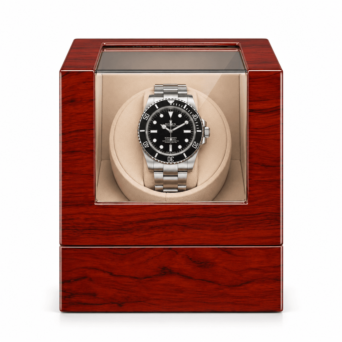 The Time Foundry 1 Slot Watch Winder for Automatic Watches, Rosewood, Japan Motor