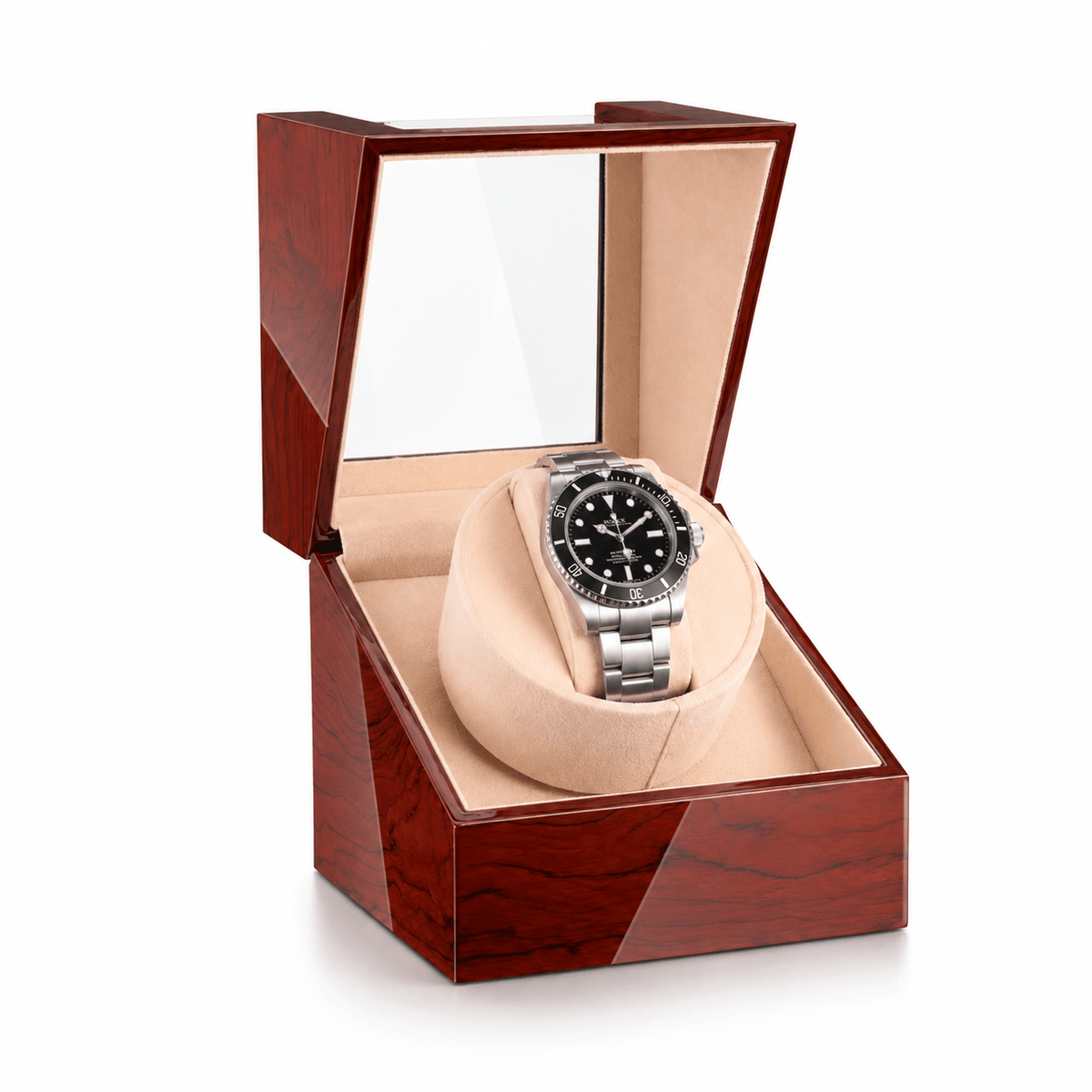 The Time Foundry 1 Slot Watch Winder for Automatic Watches, Rosewood, Japan Motor