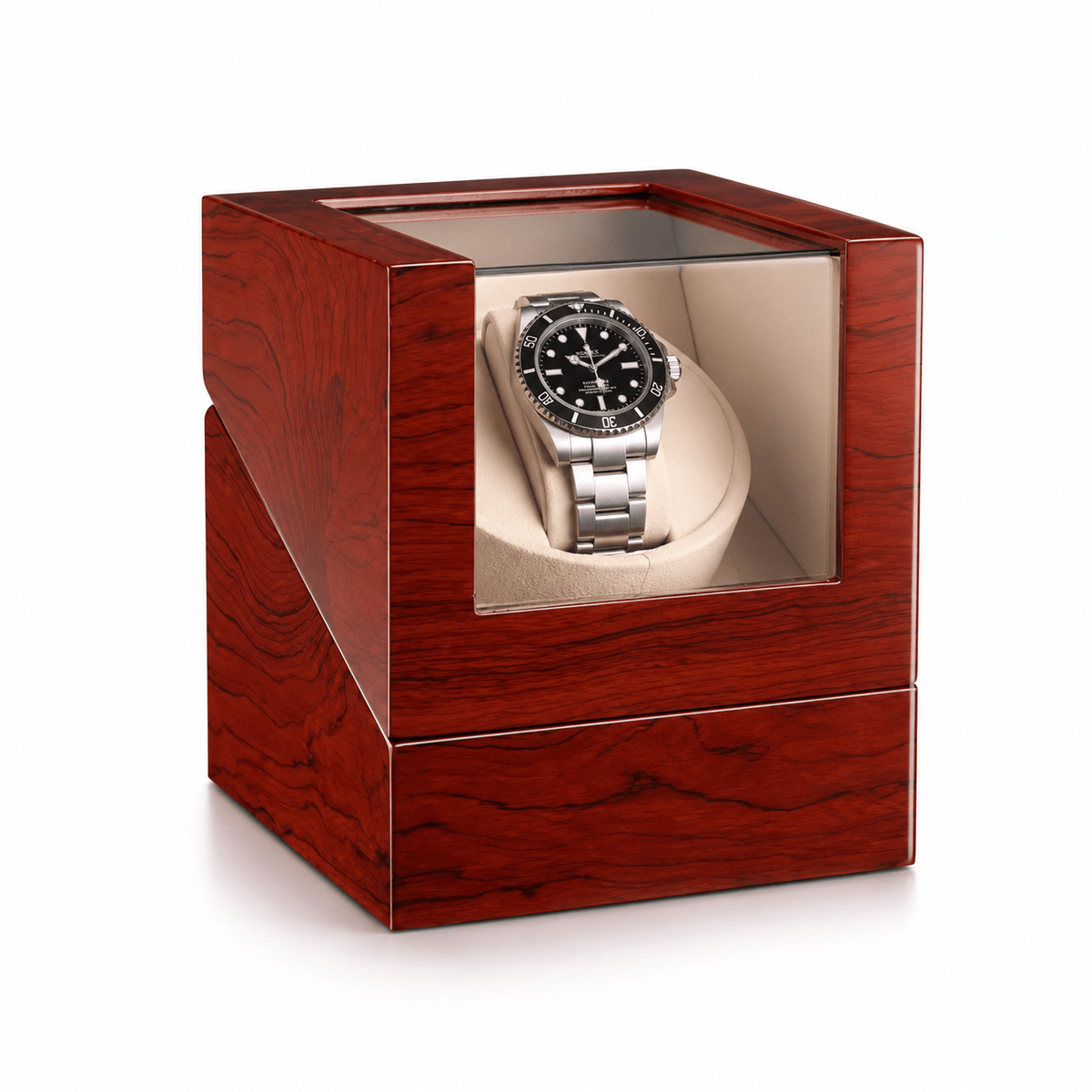 The Time Foundry 1 Slot Watch Winder for Automatic Watches, Rosewood, Japan Motor