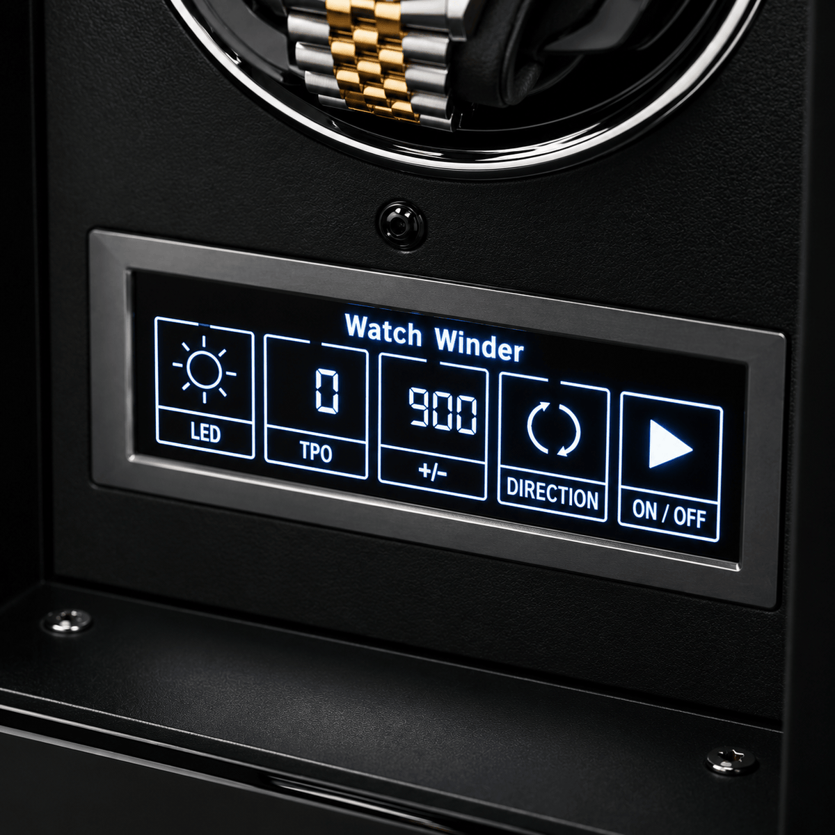 The Time Foundry 1 Slot Watch Winder for Automatic Watches, Wood Grain, Adjustable TPD Image