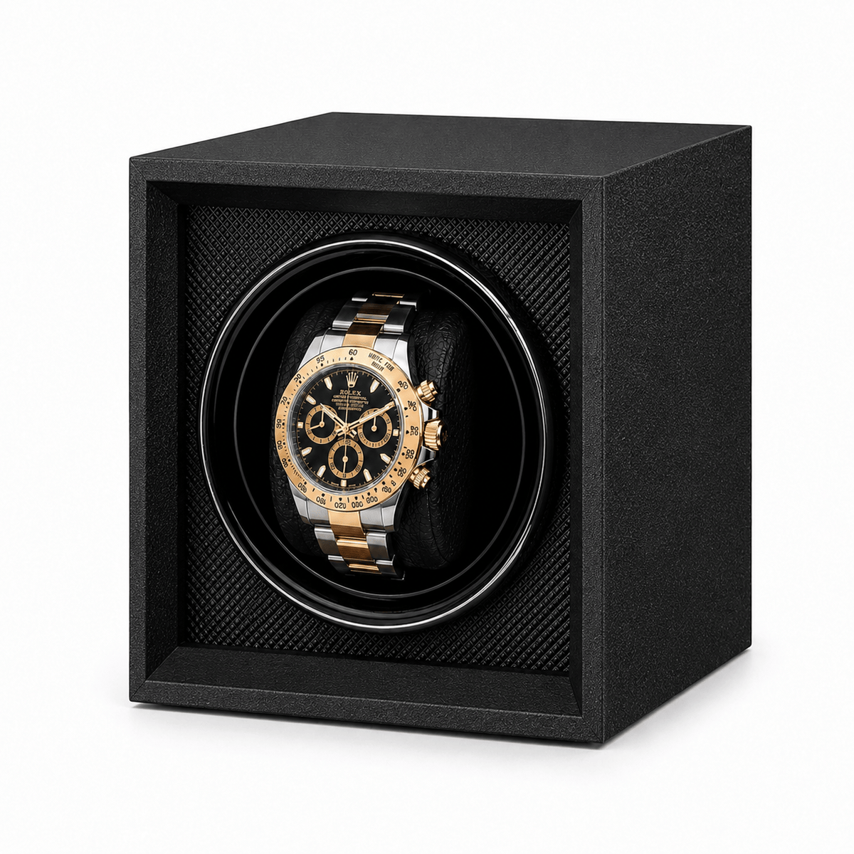 The Time Foundry 1 Slot Watch Winder for Automatic Watches, Wood Grain, USB Powered