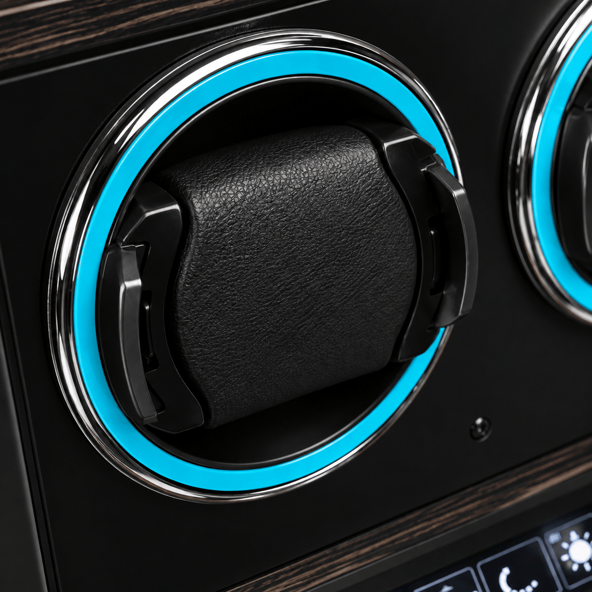 The Time Foundry 2 Slot Watch Winder for Automatic Watches, Black Wood, 12-Point Motor
