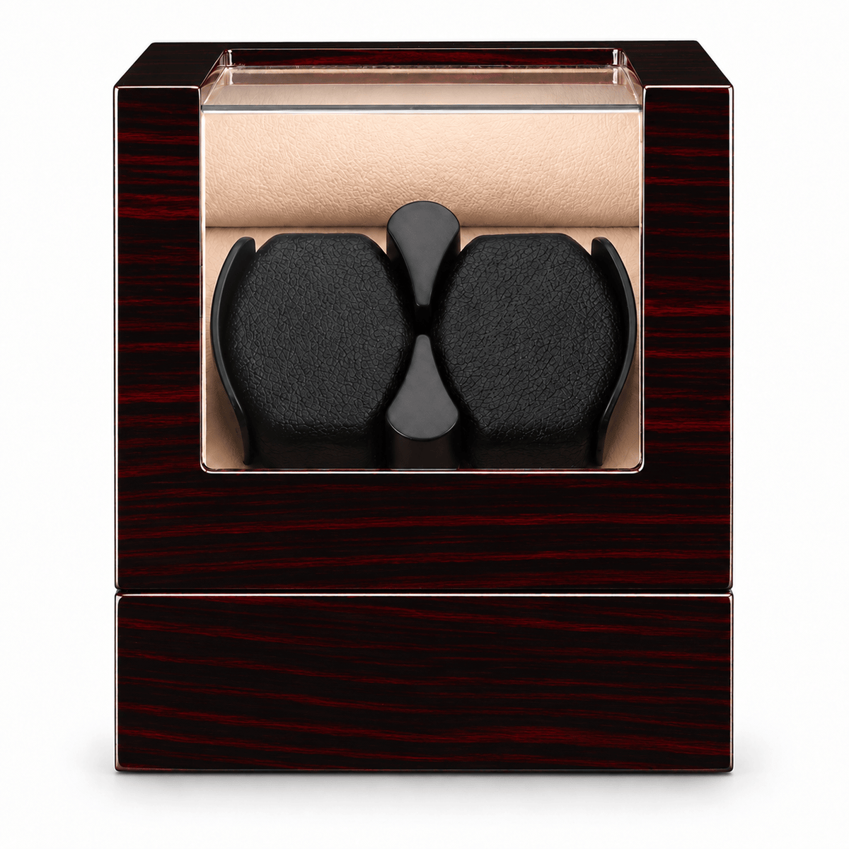 The Time Foundry 2 Slot Watch Winder for Automatic Watches, Ebony, Bidirectional Rotation