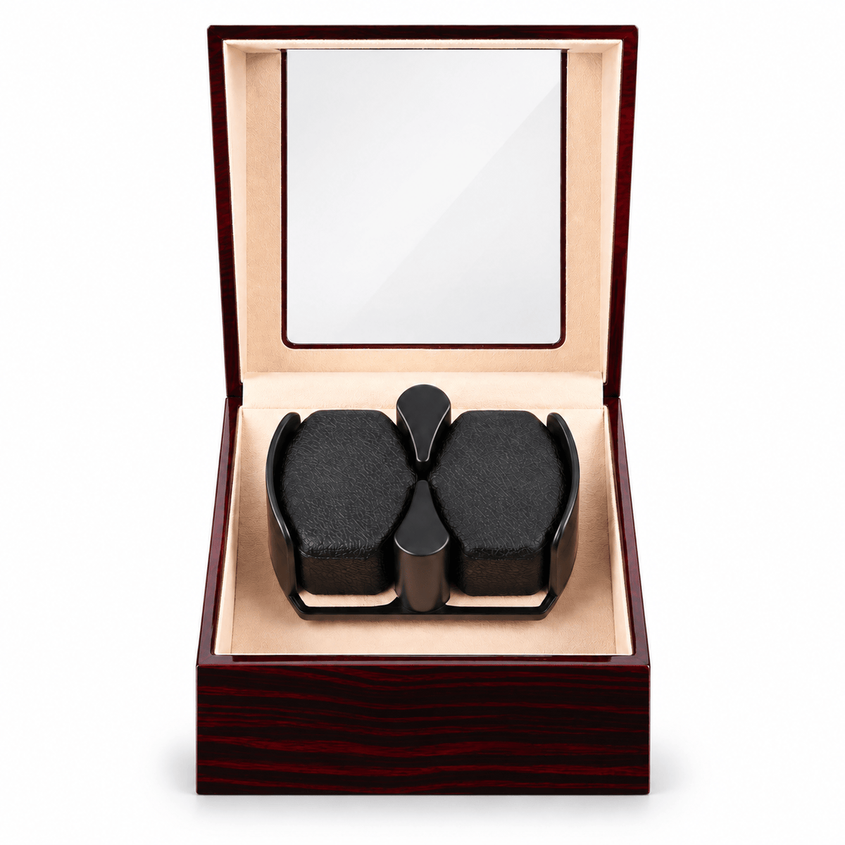 The Time Foundry 2 Slot Watch Winder for Automatic Watches, Ebony, Bidirectional Rotation