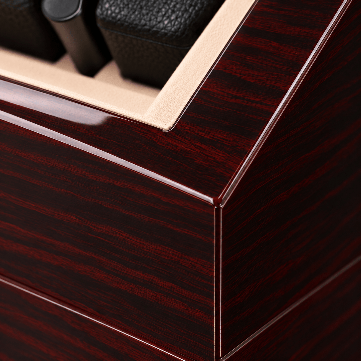 The Time Foundry 2 Slot Watch Winder for Automatic Watches, Ebony, Bidirectional Rotation