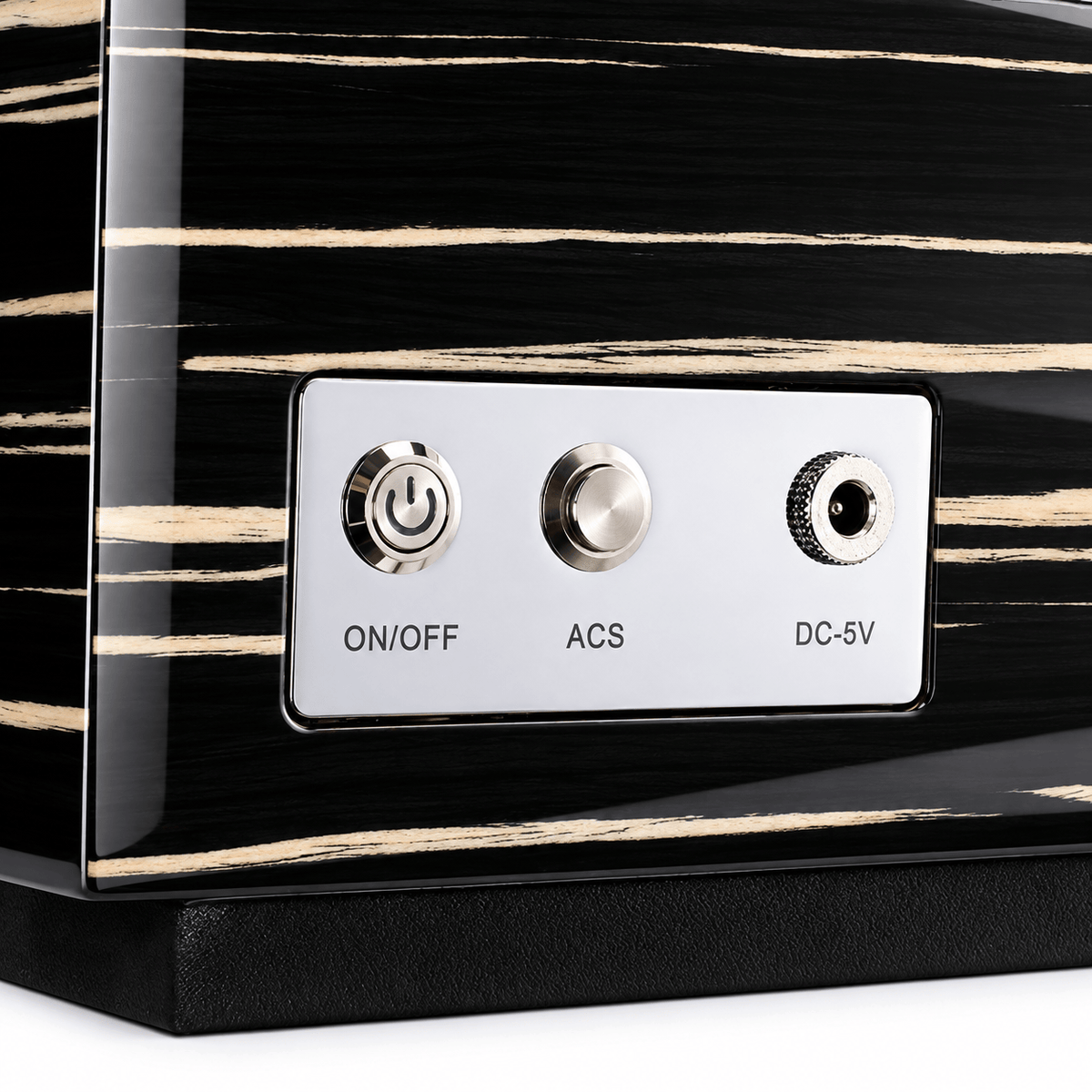 The Time Foundry 2 Slot Watch Winder for Automatic Watches, Ebony, LED Accent Lighting
