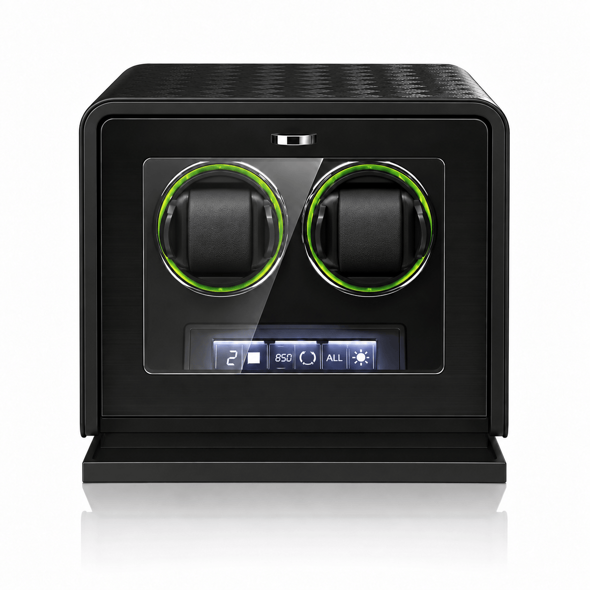 The Time Foundry 2 Slot Watch Winder for Automatic Watches, Leather, Touchscreen, Remote