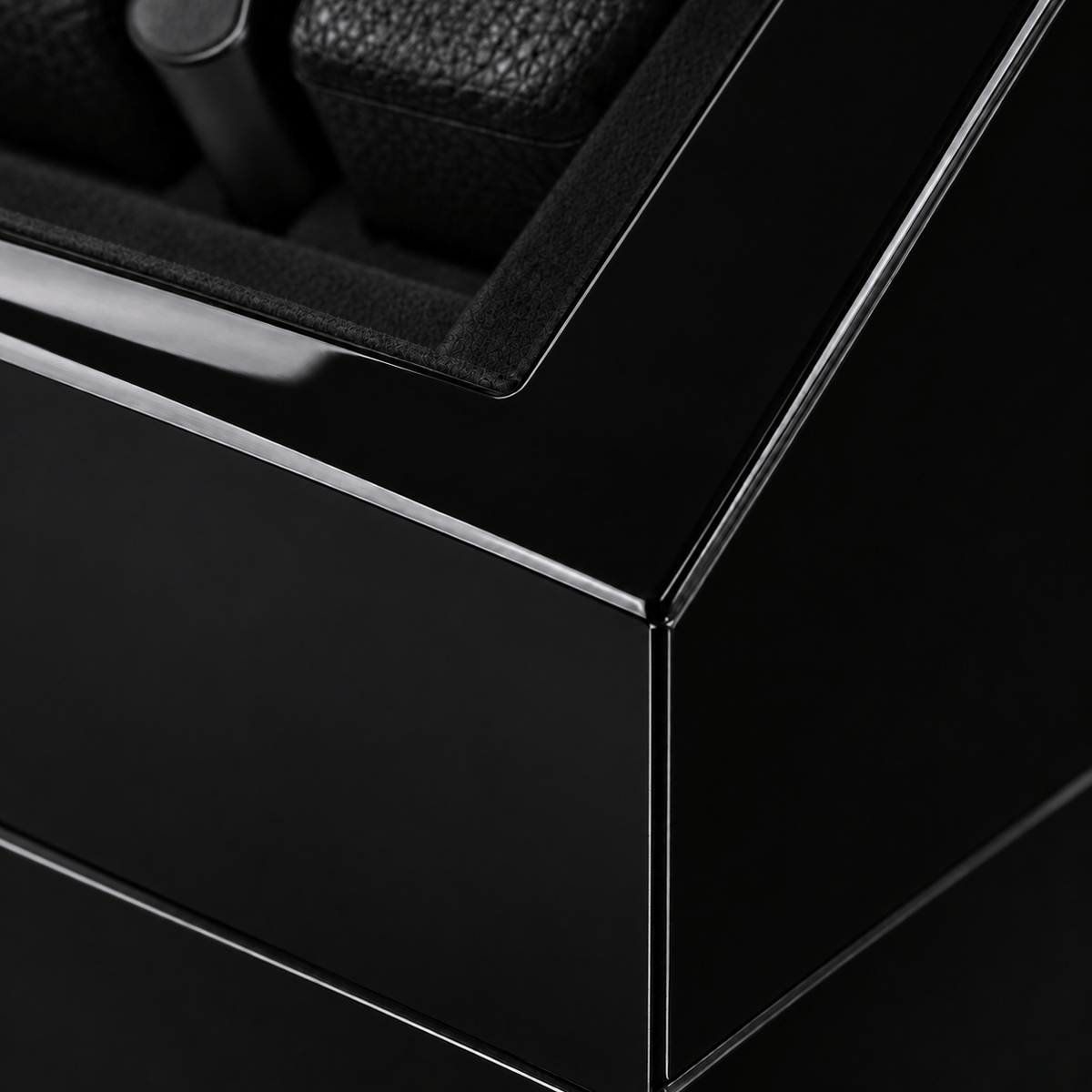 The Time Foundry 2 Slot Watch Winder for Automatic Watches, Piano Black, Bidirectional
