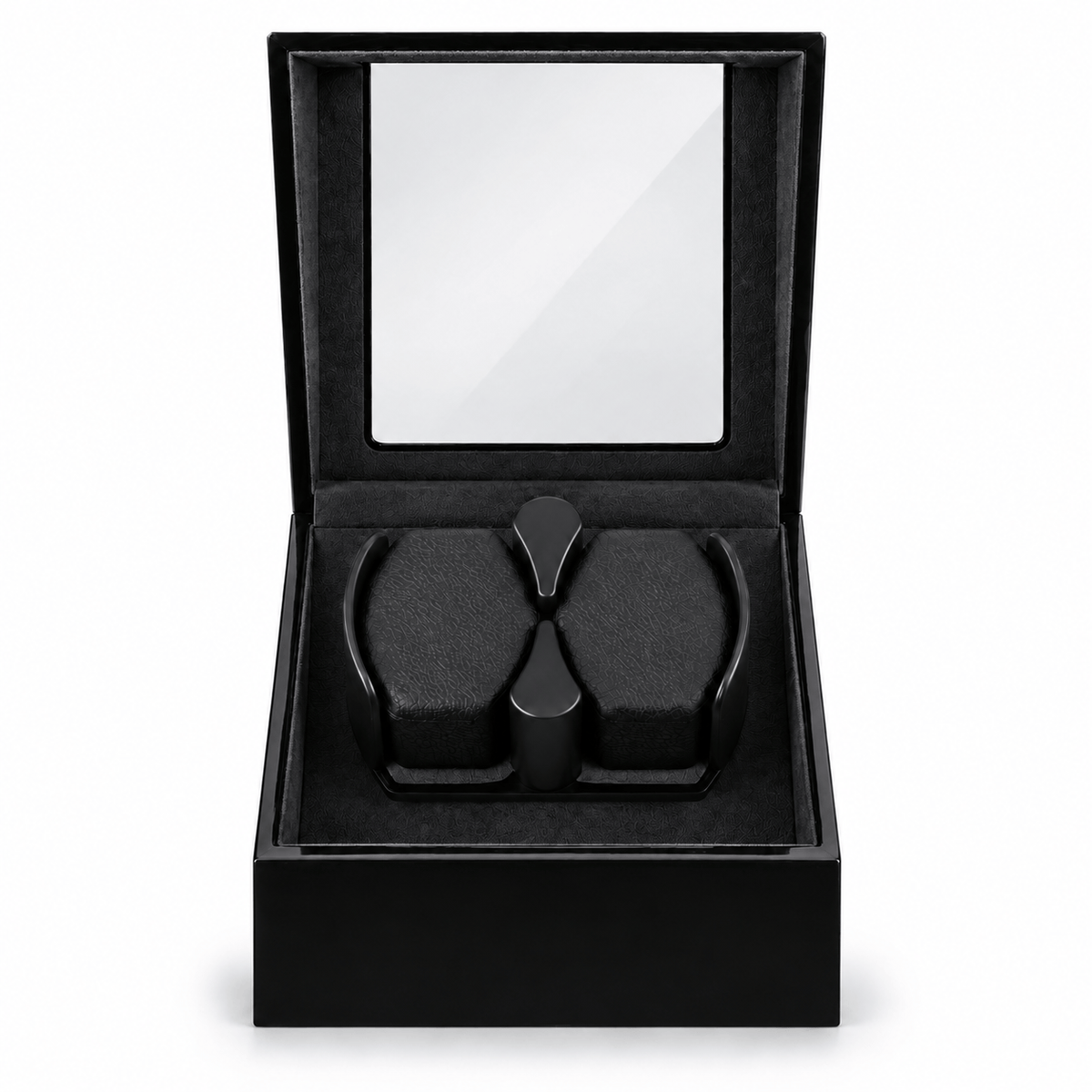 The Time Foundry 2 Slot Watch Winder for Automatic Watches, Piano Black, Bidirectional