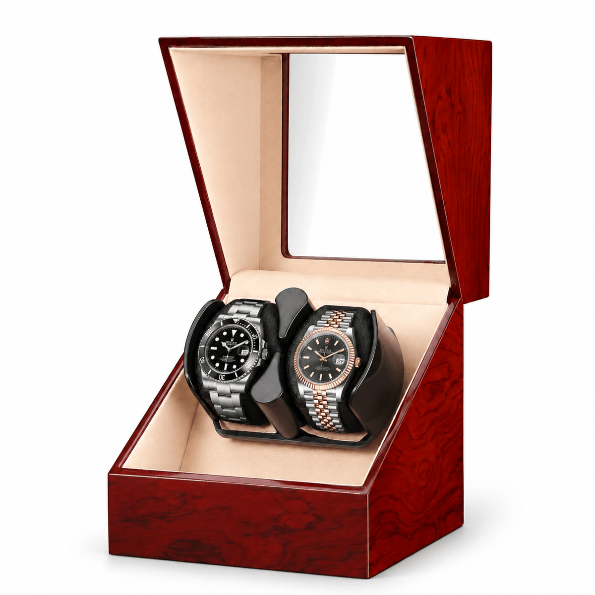 The Time Foundry 2 Slot Watch Winder for Automatic Watches, Rosewood, Bidirectional