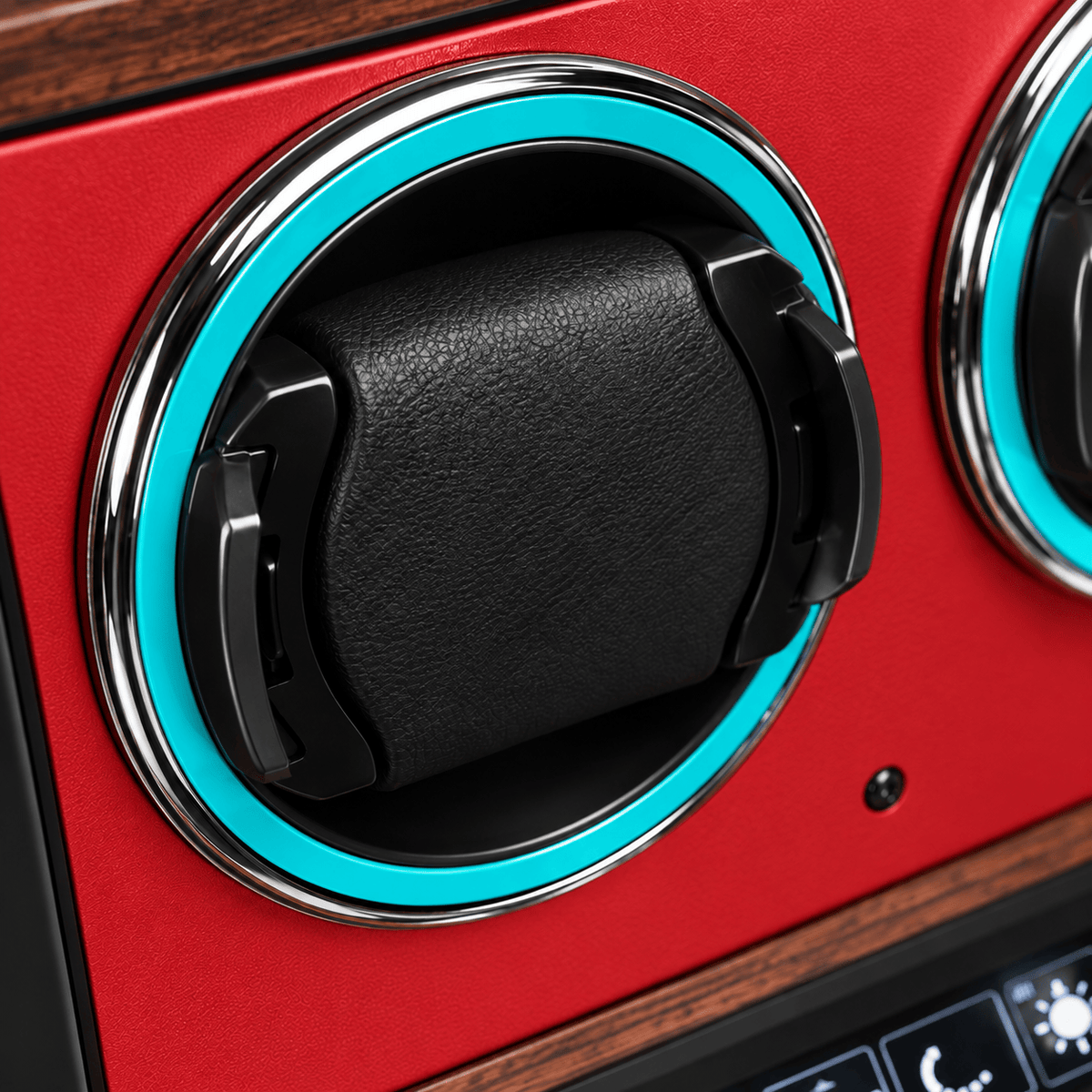 The Time Foundry 2 Slot Watch Winder for Automatic Watches, Rosewood with Red Interior