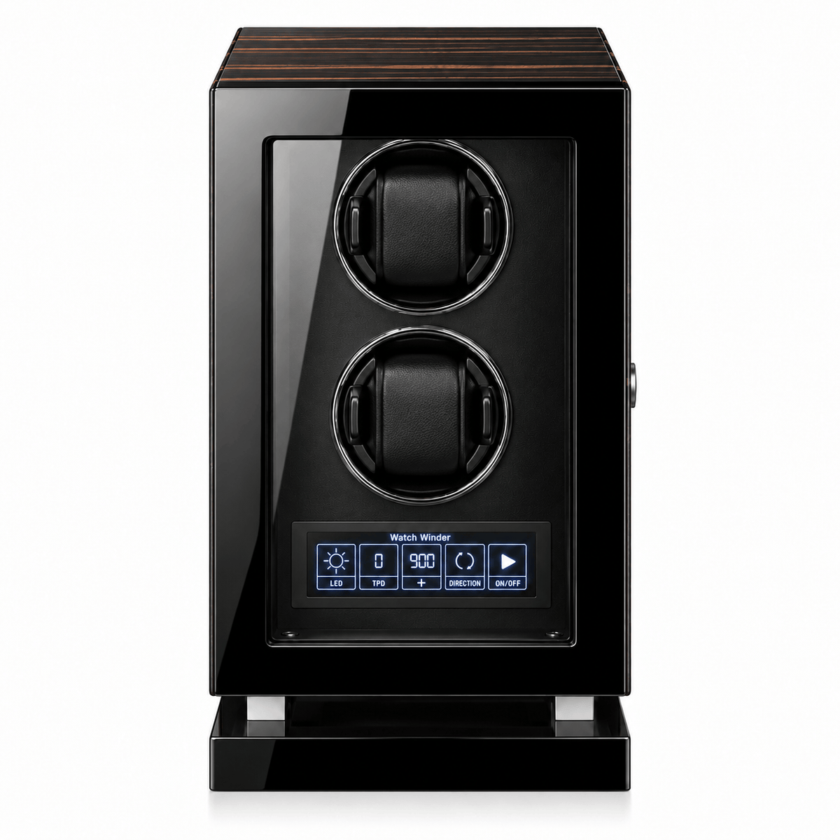 The Time Foundry 2 Slot Watch Winder for Automatic Watches, Wood Grain, Adjustable TPD