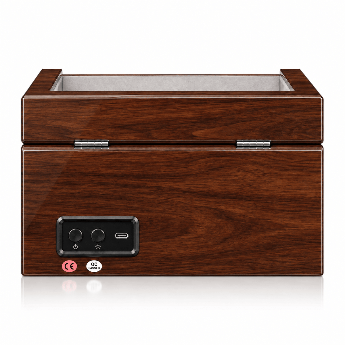 The Time Foundry 4 Slot Watch Winder for Automatic Watches, Ebony, Bidirectional Rotation