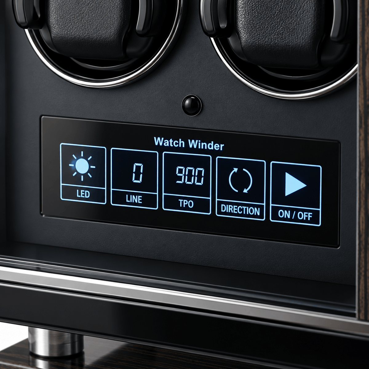 The Time Foundry 6 Slot Watch Winder for Automatic Watches, Piano Black, Japanese Motor