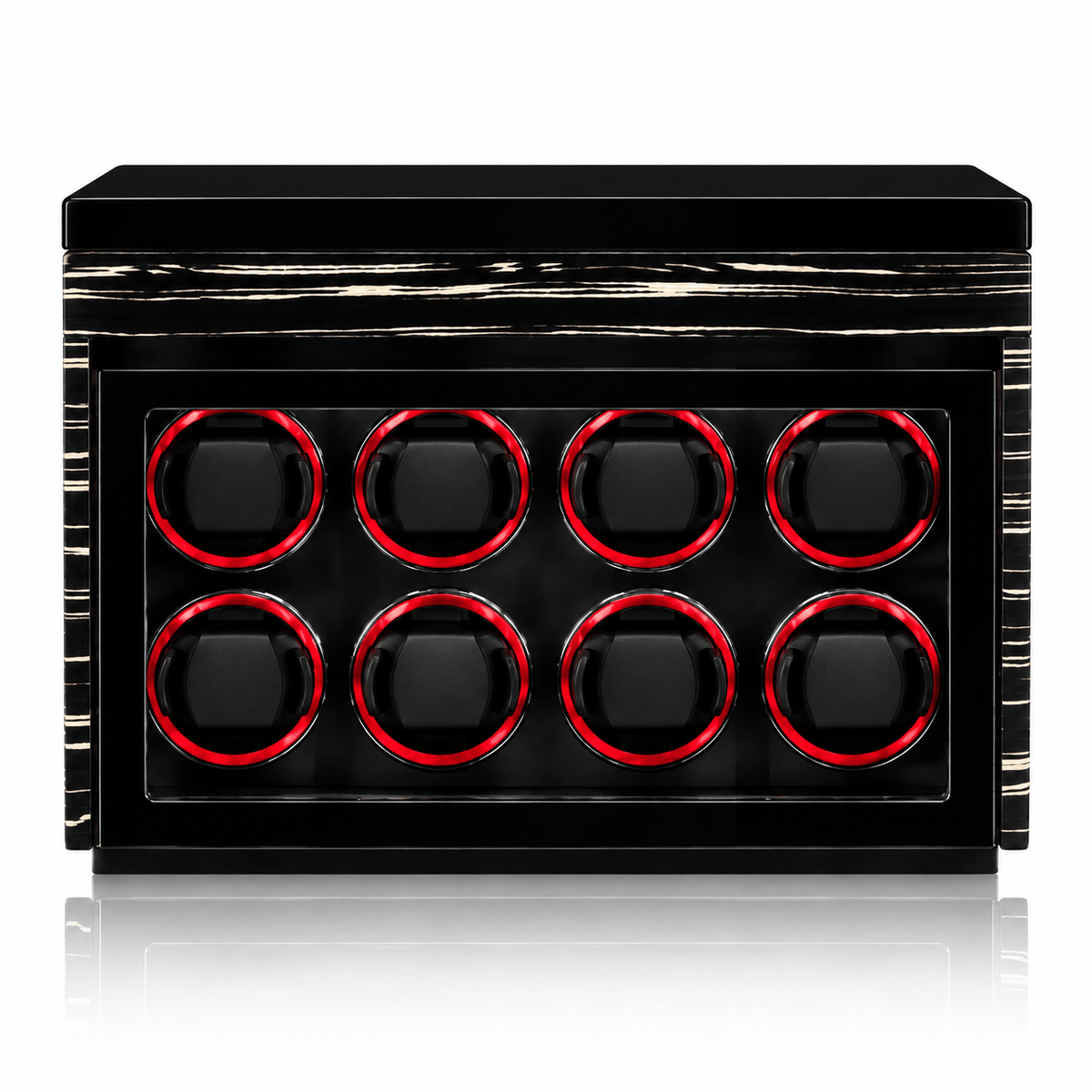 The Time Foundry 8 Slot Watch Winder for Automatic Watches, Ebony, Touch Control Panel