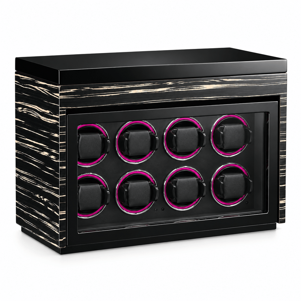 The Time Foundry 8 Slot Watch Winder for Automatic Watches, Ebony, Touch Control Panel