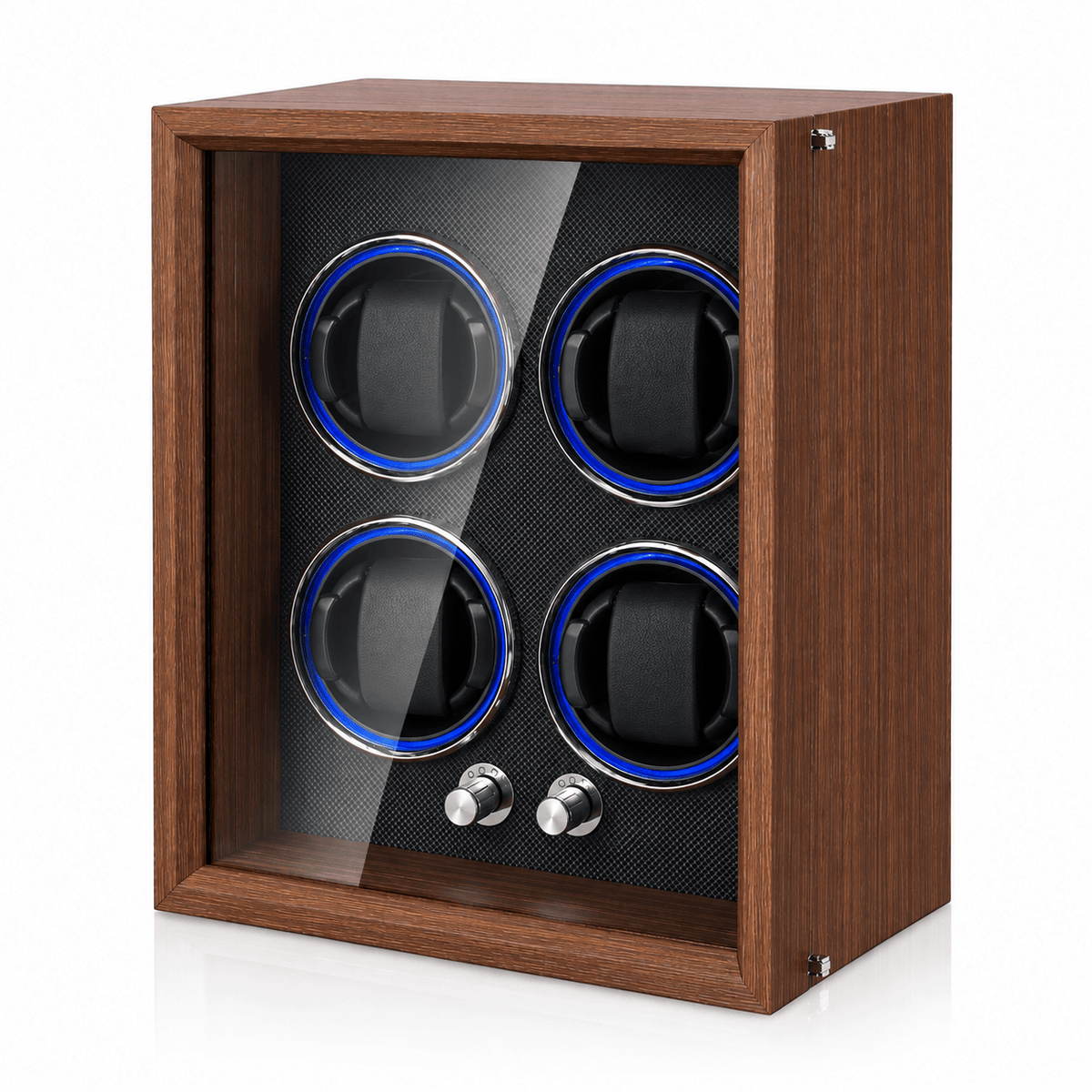 The Time Foundry Aldrick - 4 Slot Wood Grain Watch Winder