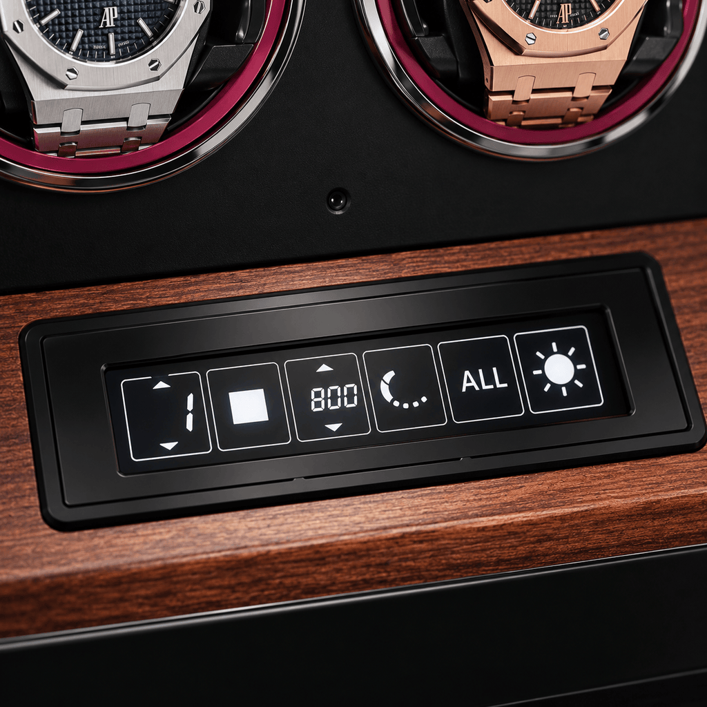 The Time Foundry Dual Watch Winder for Automatic Watches, Rosewood, Fingerprint Lock