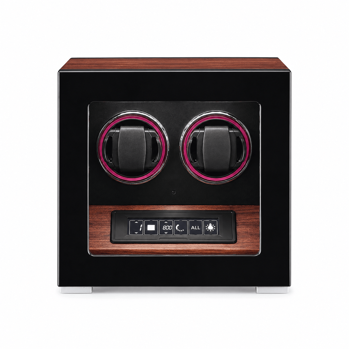 The Time Foundry Dual Watch Winder for Automatic Watches, Rosewood, Fingerprint Lock