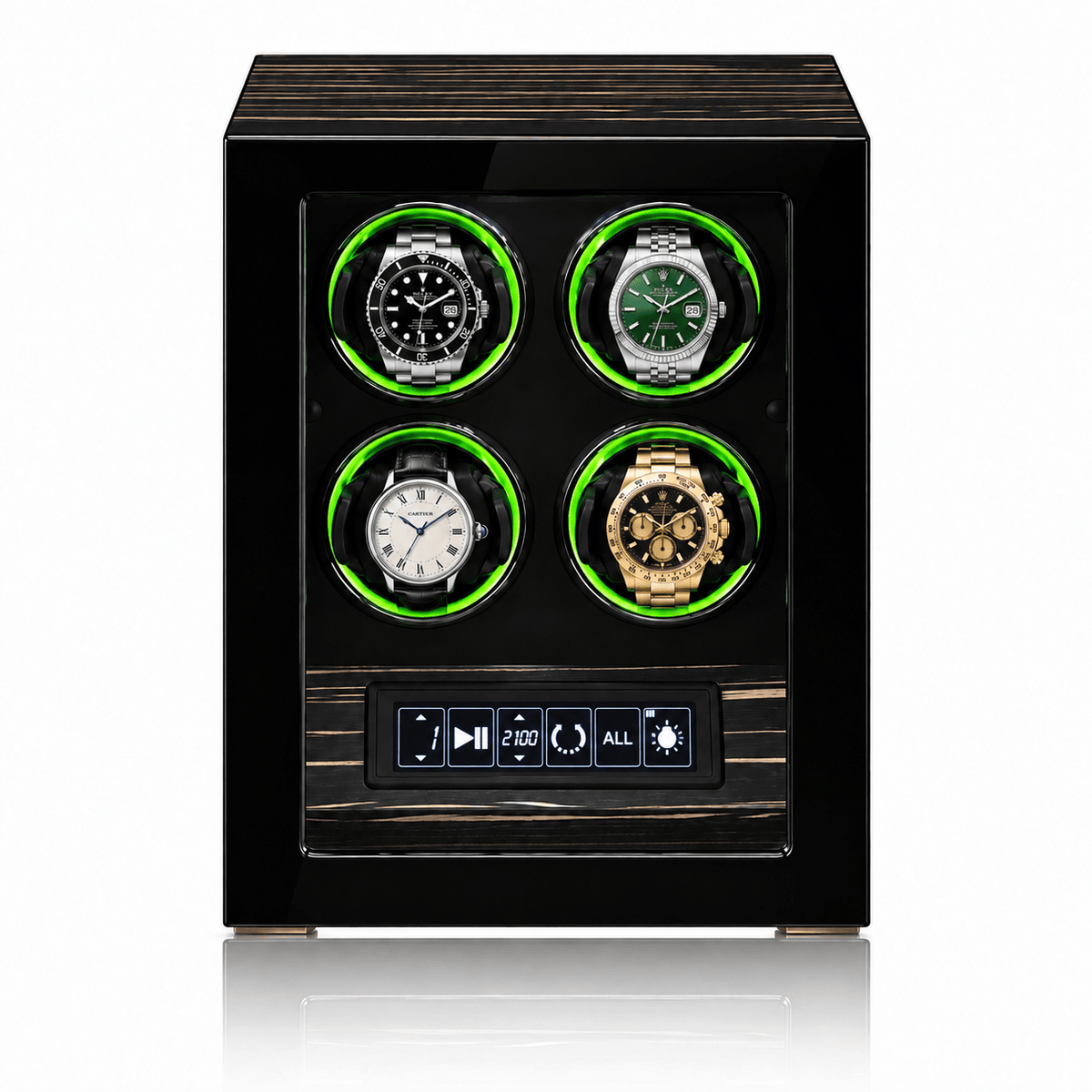The Time Foundry Valeron - 4 Slot Rosewood Watch Winder