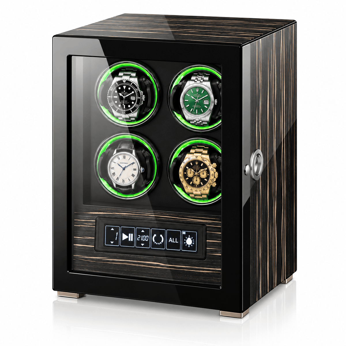 The Time Foundry Valeron - 4 Slot Rosewood Watch Winder